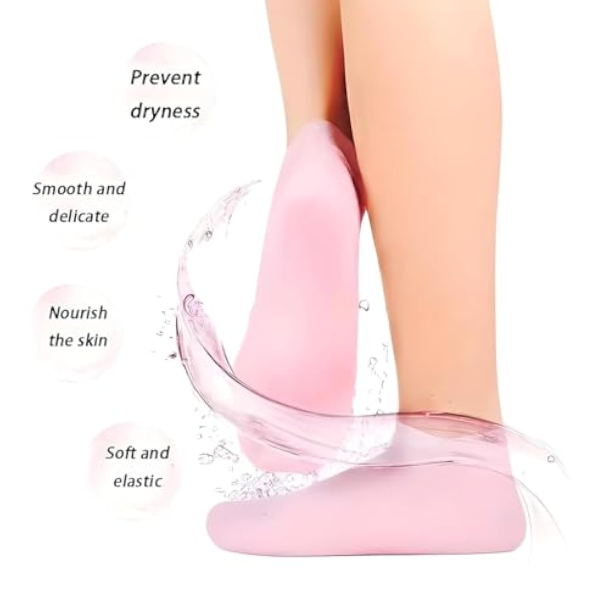 Silicon Heel Socks for Cracked Feet, Moisturizing Gel Socks