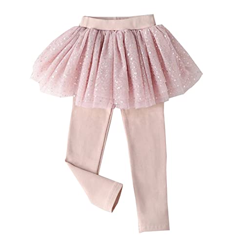 Little Girls Footless Leggings Pants with Lace Ruffle Tutu Skirt Toddler Baby Girls Sequin Tutu Stretchy Cotton Tights