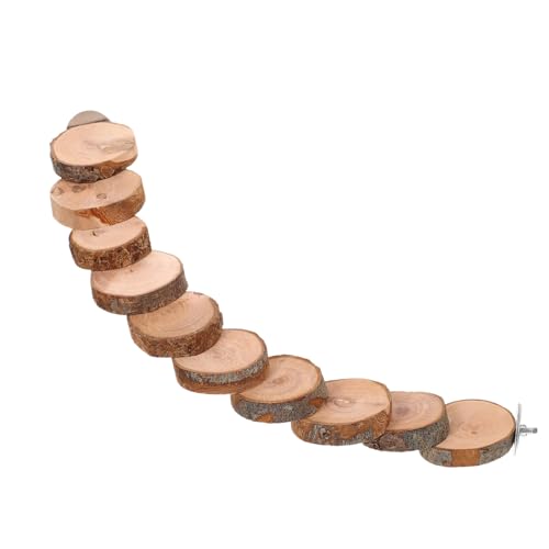 ibasenice Parrot Applewood Ladder Large Bird Climbing Toy Cockatiel Toys for Cage and Perches