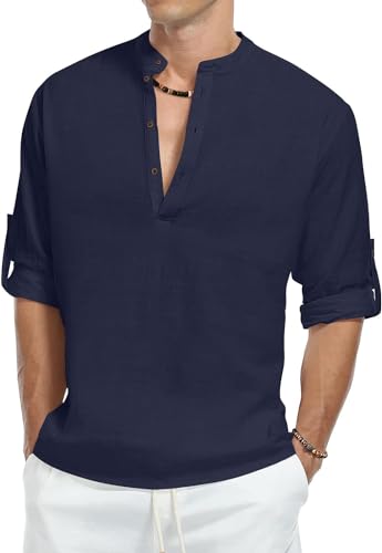 Image of Zombom Men's Kurta || Chinese Collar Long Sleeves || Straight Hip Length Kurtas || Short Kurta for Men || for Festival || Function || Occasion Wear Fancy Kurta for || Best Gifts for Men's