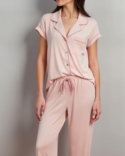 Image of BORN Pajamas for Women Set Button Down, 2 Piece Pajama Sets, Soft Womens Pajama Sets