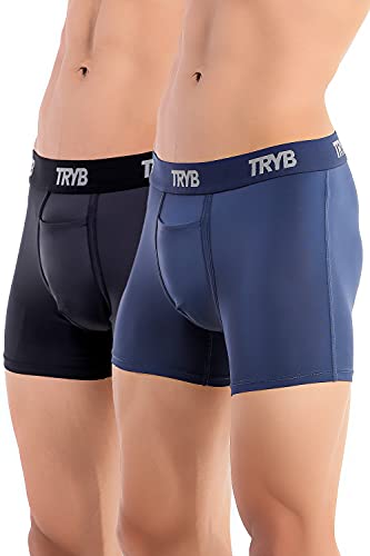 Image of TRYB Sports Underwear for Men | Stretchable Active Square Cut Trunks for Running & Gym Workout | Quick Dry, Breathable, Moisture Wicking & Anti Chafing | Sports Innerwear Boxers