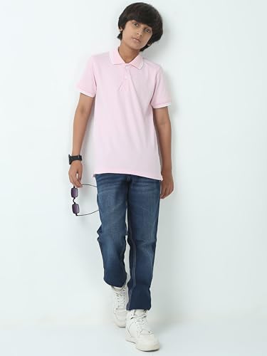 Image of Cotton Polo T-Shirt for Kids Boys Girls Half Sleeve, Regular Fit Tees for Boys Collared Casual Tshirts | Soft & Breathable Biowash Fabric | Half Sleeve