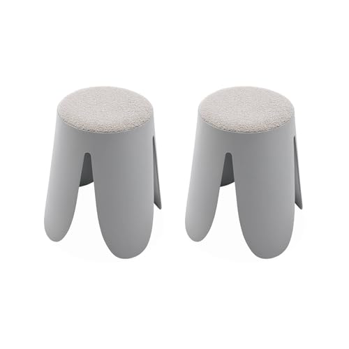 sweeek - Conjunto de 2 taburetes apilables, Asiento texturado