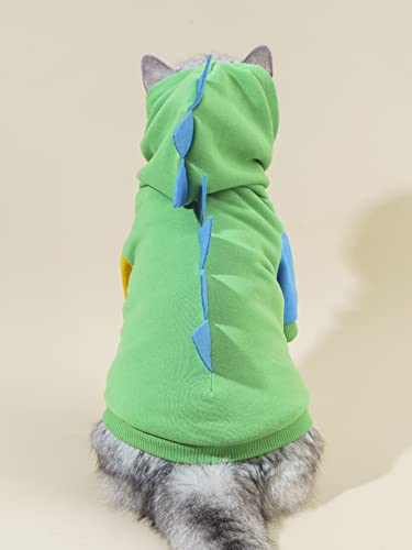 Qwinee Dinosaur Dog Hoodie Dog Warm Jacket Christmas Halloween Dog Costume Dog Clothes For Puppy Kitten Small Medium Dogs Cats Multicolor X-Large #TOP3