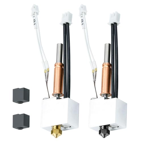 2pcs Kobra 3 Hotend Hot End Assembled Extruder Printhead Kit - 3D Printer Hotend Replacement with Low Friction Brass Noz