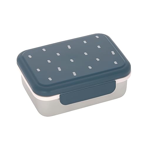 LÄSSIG Fiambrera para niños de acero inoxidable Fiambrera para el desayuno sostenible para el jardín de infancia/Lunchbox Happy prints midnight blue