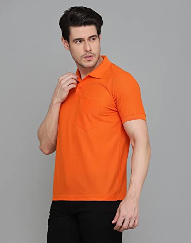 Image of INKKR Men's Polo Neck Half Sleeve Cotton Blend Regular Fit T-Shirt With Pocket