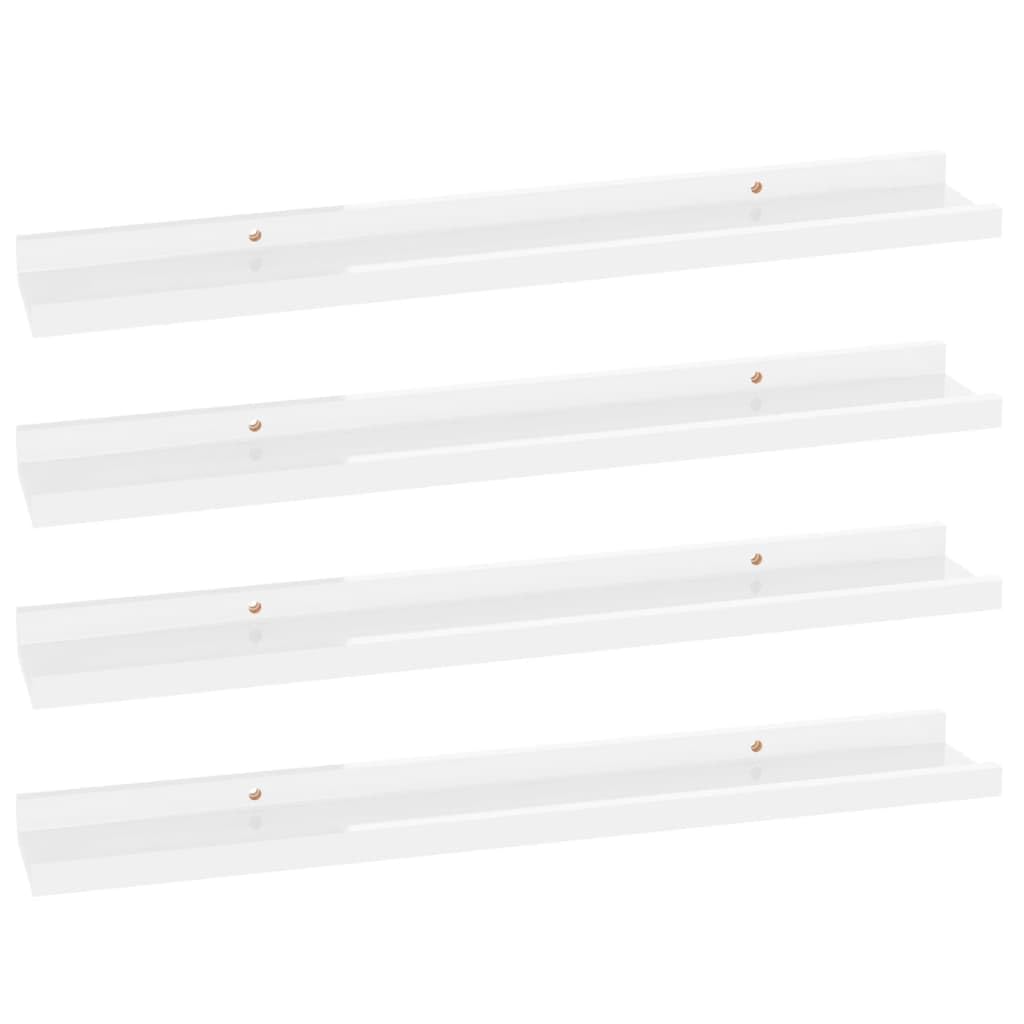 Woonisher Estantes de Pared 4 Unidades Blanco Brillo 60x9x3 cm