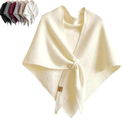 Women'S Solid Color Shawl, 2025 New Wraps Elegant Solid Color Open Front Poncho Cape, Wraps Cardigan Cape