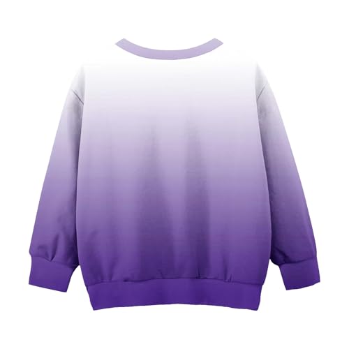 Kids Gradient Sweatshirts for Boys Girls Crewneck Sweatshirt Long Sleeve Pullover Tops with Pocket 2-12 Years3