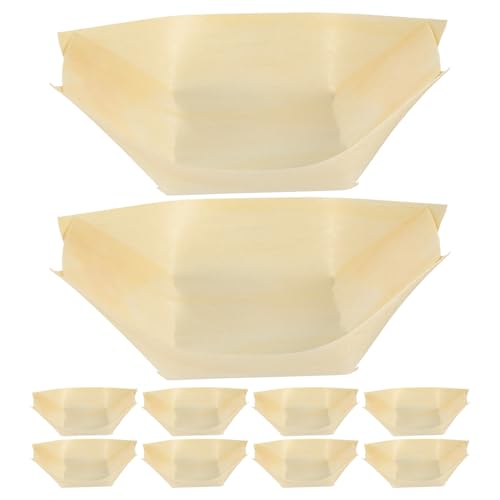 Cabilock 50pcs Bamboo Wooden Boat-Wood Serving Boats Plates Trays Mini Sushi Boat Sushi Serving Tray Food Container for Catering Home Use