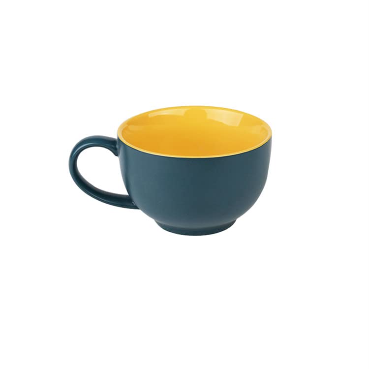 Amazon 北欧風 おしゃれ スープカップ マグカップ ボウル 陶器 フタ付き コーヒー ティー 碗 コーヒーカップ コップ 朝食 大容量 電子レンジ 洗浄機対応 シンプル 男女兼用 カップル プレゼントオフィス 家庭用 ブルー スープカップ スープカップ オンライン通販