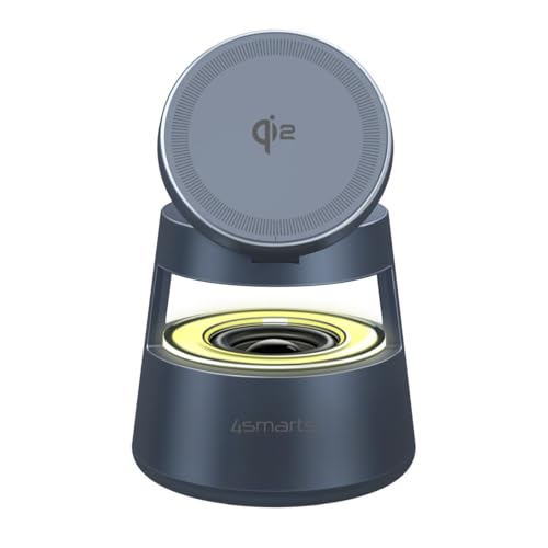 4smarts Station de charge Qi2 Aura Sound gris espace