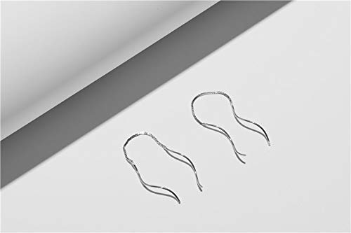 Boucles d'oreilles longues en argent 925 filigrane minimaliste chic