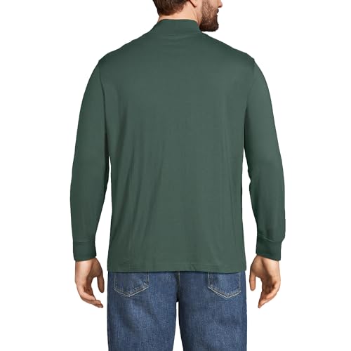 Lands' End Gola rolê masculina Super-T, Verde floresta profundo, Small