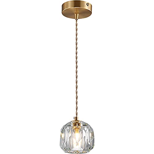 SDUYTEG Suspension En Forme De Cristal Lustre De Plafond Moderne Réglable À 1 Lumière Luminaire Ampoule G9 Lampe Suspendue Convient Pour Le Hall D'hôtes De...