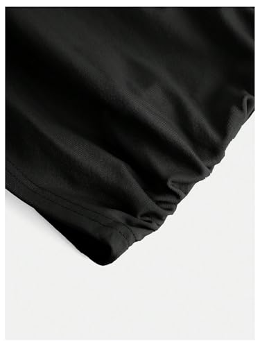 Milumia Girl's Ruched One Shoulder Tank Top Sleeveless Slim Fitted Casual Tops3