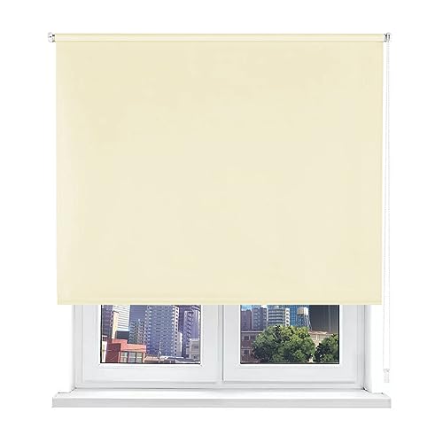 HOME MERCURY- Estor Opaco Enrollable Blackout, Estores térmicos, Persiana Enrollable Blackout para Ventanas. Fácil Instalación (120x180cm, Beige)