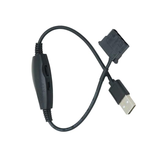 Yhsioaklo Controlador de ventilador USB, conector USB de 3 pines/4 pines, regulador de velocidad de ventilador, para equipos electrónicos de ordenador, sistema de refrigeración y mantenimiento del