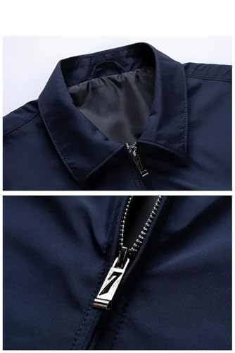 Men's Solid Color Lightweight Dressy Jacket Lapel Zipper Business Casual Jacket4