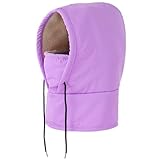 INLANDSIS Agriculturi - Capucha impermeable con forro polar, pasamontañas 3 en 1, resistente al viento, resistente al frío, apto para esquí y ciclismo, Morado (