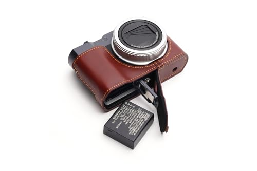 Étui cuir Leica C-LUX marron fait main, idéal pour vos reportages photo et voyages urbains