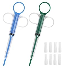 GXGM 2 Pezzi Siringa per Animali, sparapillole per Gatti, Feeding Dispenser Strumento per Cani Gatti Animali,Dispenser con 8 Punte Morbide, Riutilizzabili, per Gatti, Cani