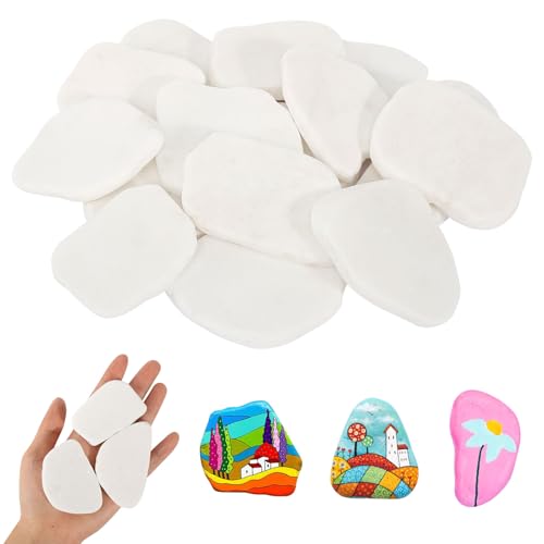 KUHAWL 15 Stücke Steine zum Bemalen, 5-8 cm gemalter Kieselsteine Glatte...