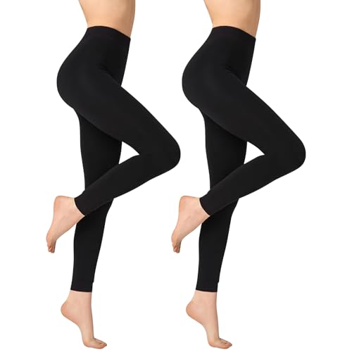 InfiniZer 2 Pairs 80D Footless Dance Tights for Women Stretchy Opaque Soft Footless DanceTights Pantyhose for Daily Ballet