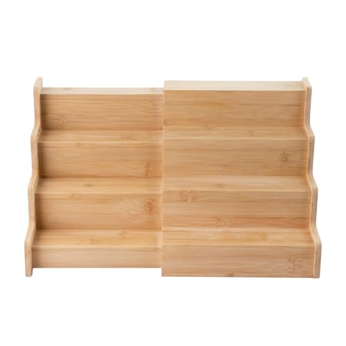 Organizador de Temperos Expansível em Bambu – Prateleira com 4 Ní...