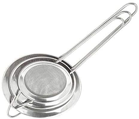 Set of 3 Stainless Steel Fine Mesh Strainers Kitchen Cooking Baking Accessory