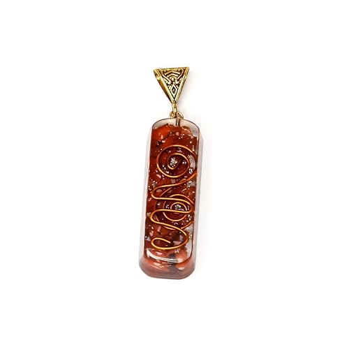 Image of Orgonite Pendant with Power Symbol Handmade Resin Energy Amplifier Necklace
