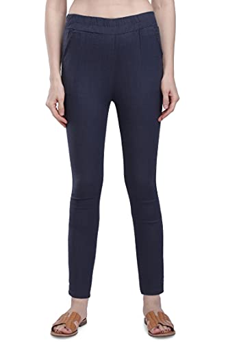 Image of Plus Size Slub Lycra Trouser Cigarette(Pencil) Pants Sizes(26 to 44)