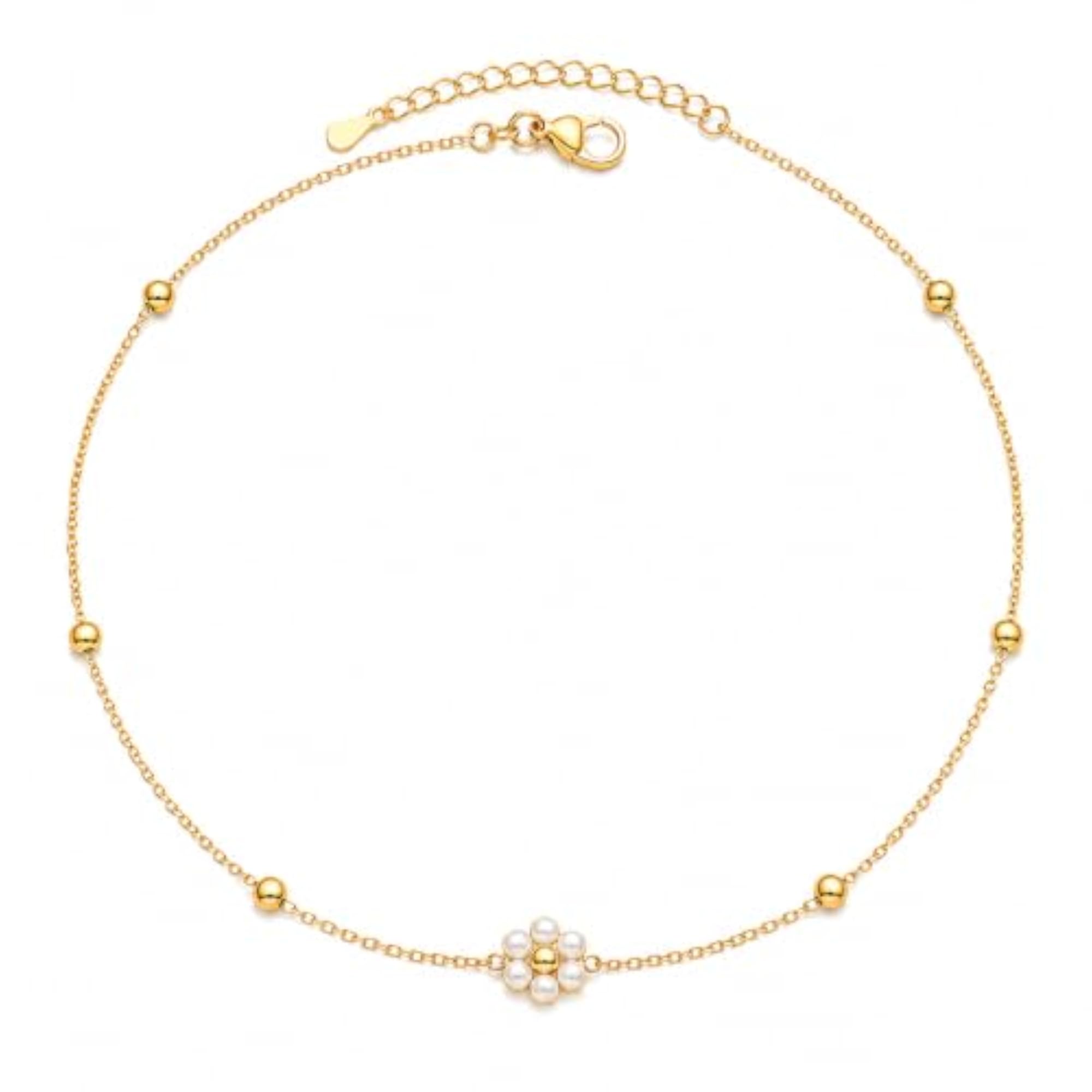 Women's Anti Tarnish Gold Plated Anklet, Elegant Design