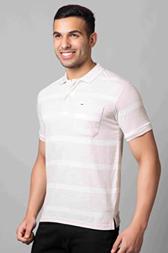 Image of PRORIDERS Half Sleeve Cotton Blend Fabric Collared Regular Fit Men's Polo Striper Tshirt with Pocket for Casual wear