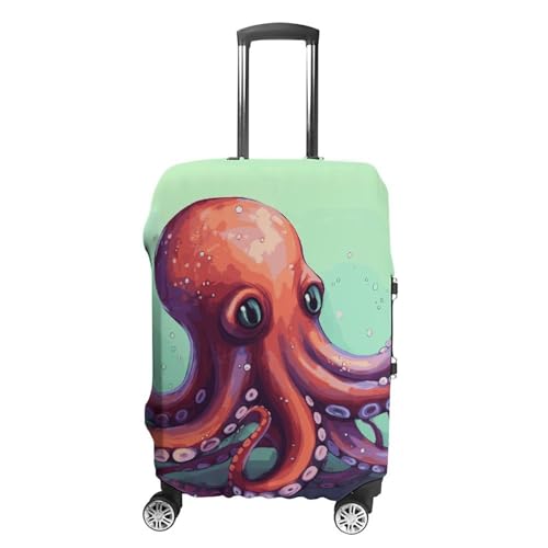 Cute Octopus Printed Luggage Cover Protector, Fits 18-32 Inch Luggage