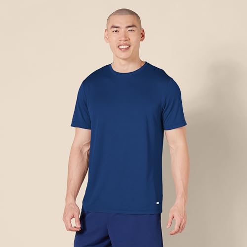Amazon Essentials Camiseta Técnica, Rendimiento Deportivo (Disponible en Tallas Grandes y Largos Especiales) Hombre, Pack de 2, Azul Marino/Rojo, XL