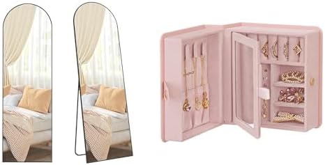 SONGMICS Full Length Mirror, Jewelry Box, Travel Jewelry Case, ULFM031B01 and UJBC189R01