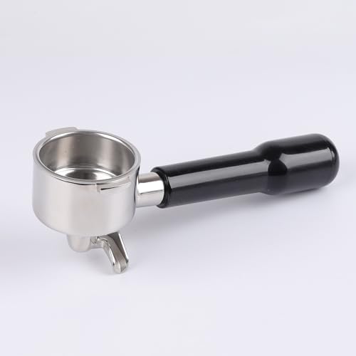 Siebträger 51mm 2 Ohren mit Doppel Auslauf für Delonghi ECP31.21 ECP33.21 ECP35.31 ECOV311 mit Edelstahl-SiebträGer-Filterhalter und ABS griff