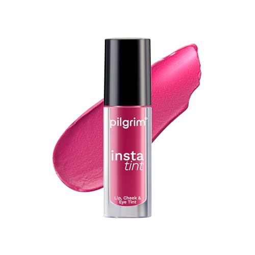 Pilgrim 3 In 1 Lip, Cheek And Eye Tint Cream With Goodness Of Spanish Squalane, Almond Oil, Avocado Oil And Macadamia Nut Oil | Long Lasting Nourisht | Blends Easily 2.5Gm (Pink Filter – 01)
