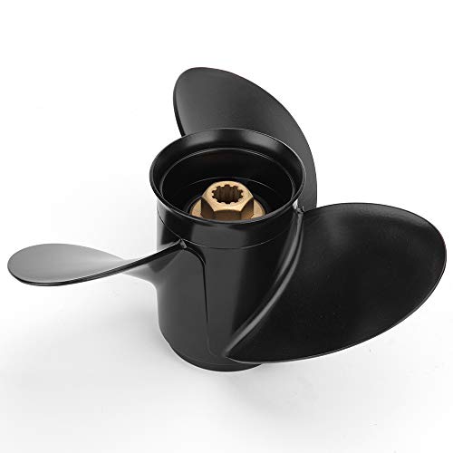 Jason Marine 10 3/8 X 13 (10 Spline Tooth) Oem Parts No.48-19640A40 Upgrade Aluminum Boat Outboard Moto Propeller Fit Mercury Engines 9.9/15/18/20/25Hp, Rh #TOP3