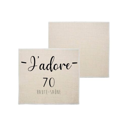 sous Verre en Lin - J'adore 70 Haite Saone Departement France Region Vesoul - 1 unité (100 x 100 mm)