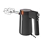 Grundig HM 5320 Handmixer, 425 W Leistung, 5 Geschwindigkeitsstufen + Turbostufe, Hochwertige Edelstahl-Aufsätze, Spülmaschinengeeignetes Zubehör, Grau/Terracotta