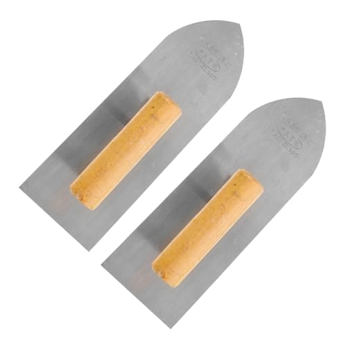 Yardenfun 2 piezas Llana Inoxidable para Enlucido de Espátulas Portátiles para Alisar Paneles de Diseño Ergonómico Antideslizante Herramienta Ligera para Acabado de Paredes