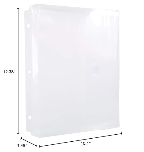 Filexec Poly Envelope, Letter, Side-Load, Hook & Loop Fastener, 3-Hole Punched, Clear (Pack of 12) (50086-17223)
