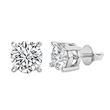 Divour Round Lab Diamond Stud Earrings 2.00 ct In 9K White Gold | Diamond Earring For Women | Women Earrings | Gifts for Wife