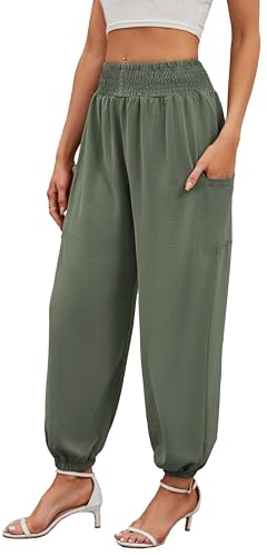 Pantalon sarouel femme ultra doux confortable ample grandes poches