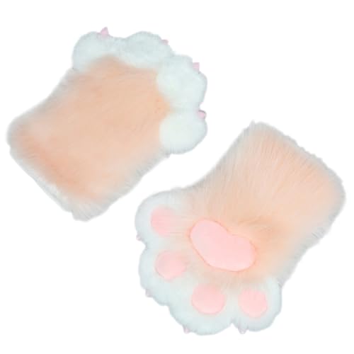 Guantes de patas de gato de felpa para fiestas temáticas y disfraces anime