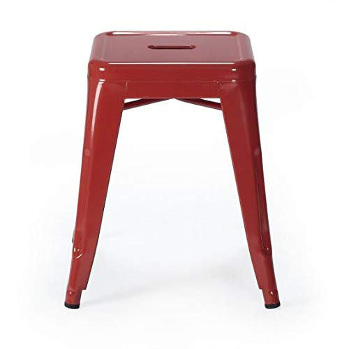 Vintahome Taburete bajo tolix Altura 45 cm Rojo